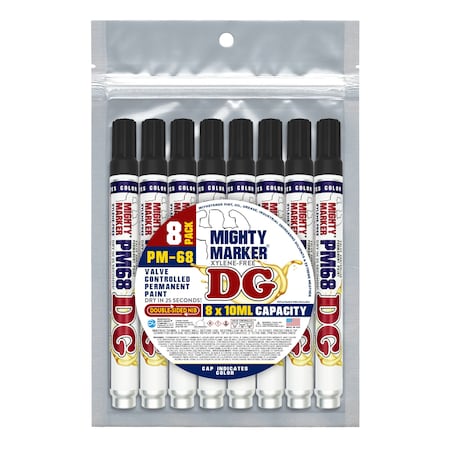 Mighty Marker PM-68 DG Bullet Tip, Black Color Family, 8PK 86801
